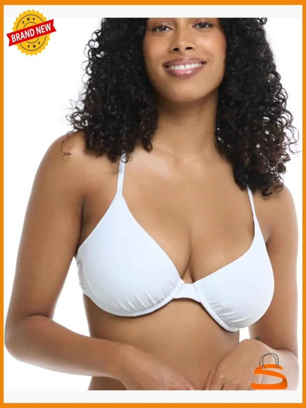 Underwire Bikini Top D-F Cup Power Mesh Support Adjustable Straps